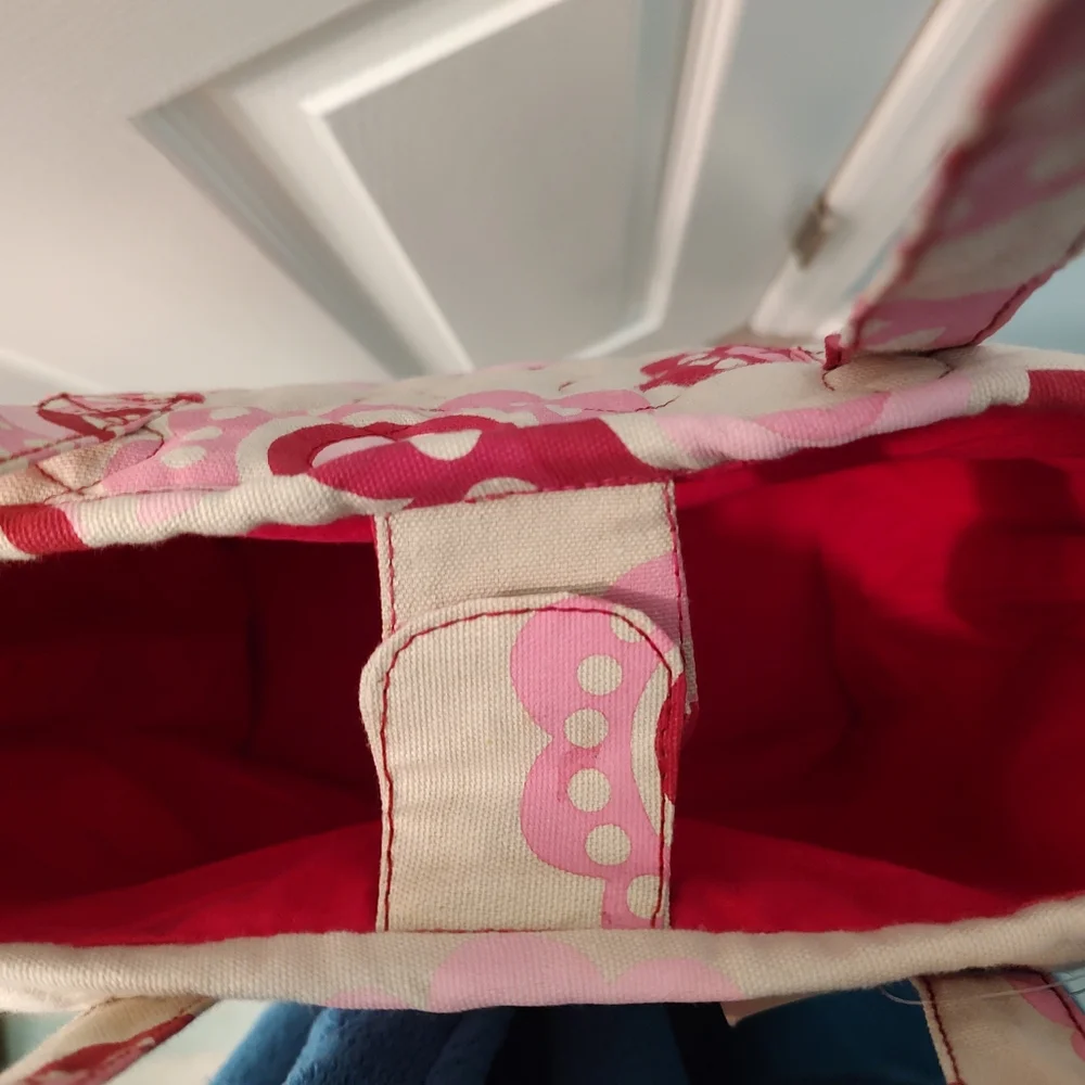 Buckhead Betties Pink and Red Quilted Tote Bag